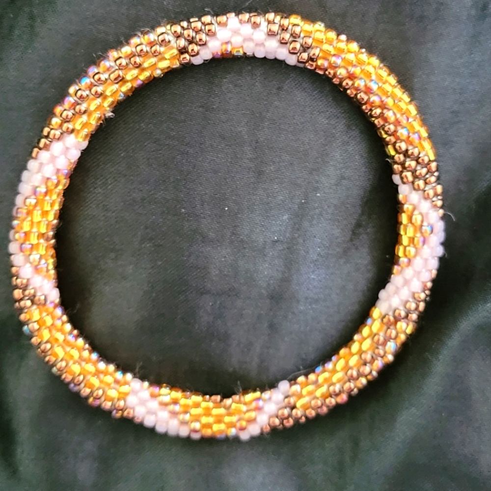 Sashka Gold, copper and lavender bracelet